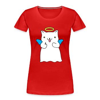 Ange espiègle - T-shirt bio Premium Femme - rouge - Devant - Mia (176cm)