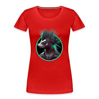 Mouffette punk - T-shirt bio Premium Femme - rouge - Devant - Mia (176cm)