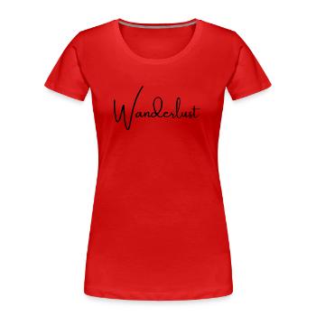 Errance - T-shirt bio Premium Femme - rouge - Devant - Mia (176cm)