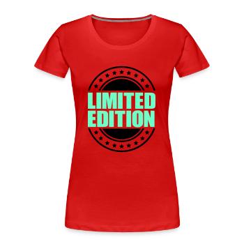 limited edition - Frauen Premium Bio T-Shirt - Rot - Vorne - Mia (176cm)