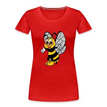 Abeilles occupées - T-shirt bio Premium Femme - rouge - Devant - Mia (176cm)