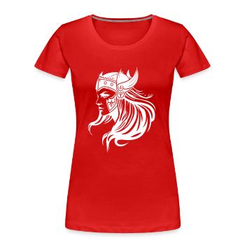 Wikinger Frau Kriegerin Viking - Frauen Premium Bio T-Shirt - Rot - Vorne - Mia (176cm)