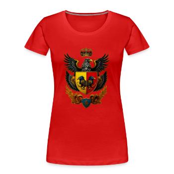Wappen mit Adler - Frauen Premium Bio T-Shirt - Rot - Vorne - Mia (176cm)
