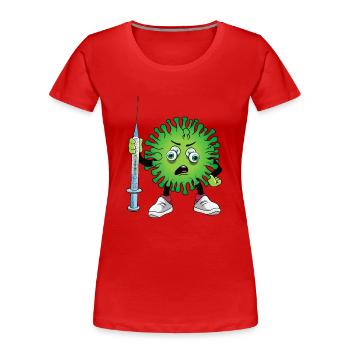 Virus mit Spritze - Frauen Premium Bio T-Shirt - Rot - Vorne - Mia (176cm)