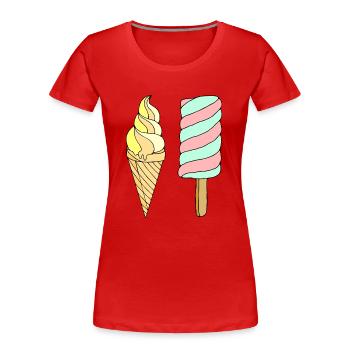 Eis - Frauen Premium Bio T-Shirt - Rot - Vorne - Mia (176cm)
