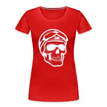 Skeleton Biker - T-shirt bio Premium Femme - rouge - Devant - Mia (176cm)