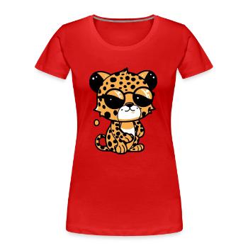 Zoolto the Leopard - Women's Premium Organic T-Shirt - red - Front - Mia (176cm)