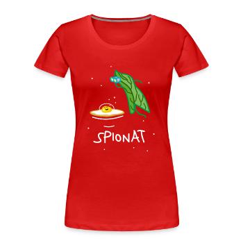 Spinat im Universum - Frauen Premium Bio T-Shirt - Rot - Vorne - Mia (176cm)