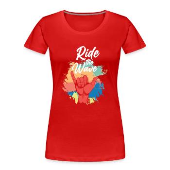 Planche de surf Surfer Sports nautiques - T-shirt bio Premium Femme - rouge - Devant - Mia (176cm)