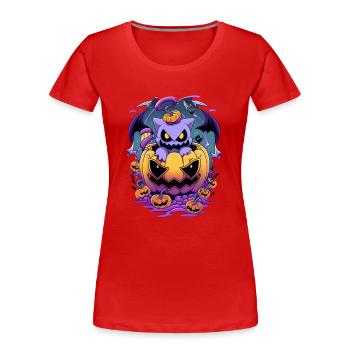Halloween - Frauen Premium Bio T-Shirt - Rot - Vorne - Mia (176cm)