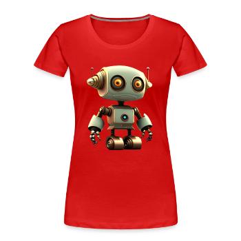 Happy Halloween niedlicher Roboter lustig gruselig - Frauen Premium Bio T-Shirt - Rot - Vorne - Mia (176cm)
