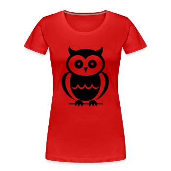 Steinkauz - Frauen Premium Bio T-Shirt - Rot - Vorne - Mia (176cm)