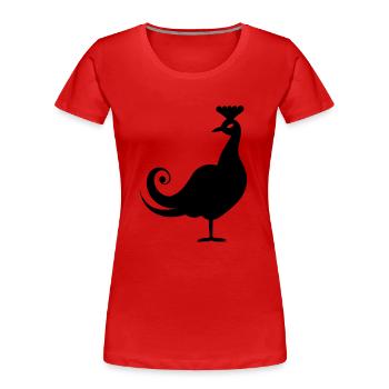 Kleiner Pfau - Frauen Premium Bio T-Shirt - Rot - Vorne - Mia (176cm)
