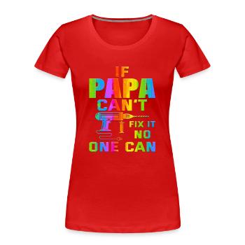 Opa, Oma, Opa, Oma, Papa, Mama, - Frauen Premium Bio T-Shirt - Rot - Vorne - Mia (176cm)