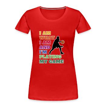Basketball love. Basketball - My Game, My Game - Women's Premium Organic T-Shirt - red - Front - Mia (176cm)