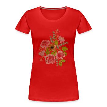 Bouquet of Flowers - Women's Premium Organic T-Shirt - red - Front - Mia (176cm)