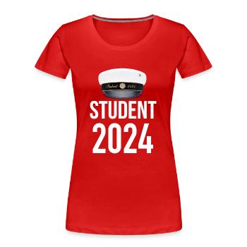 Abschlussfeier 2024 Abiturfeier - Frauen Premium Bio T-Shirt - Rot - Vorne - Mia (176cm)