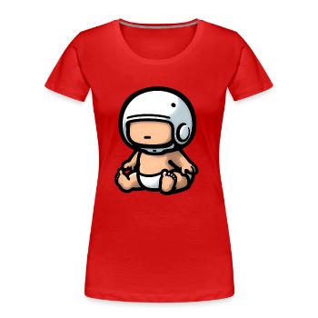 Bébé Motard - Casque Mignon - T-shirt bio Premium Femme - rouge - Devant - Mia (176cm)