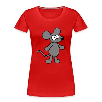 Maus Mäuschen Süße Kleine Ratte Nager Lustig Comic - Frauen Premium Bio T-Shirt - Rot - Vorne - Mia (176cm)