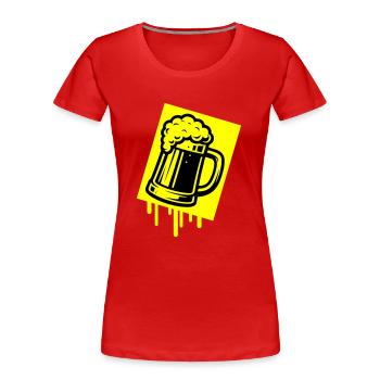 Chope à bière Icône de la bière - T-shirt bio Premium Femme - rouge - Devant - Mia (176cm)