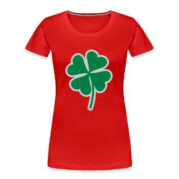 Trèfle Chanceux - T-shirt bio Premium Femme - rouge - Devant - Mia (176cm)