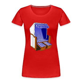 chaise de plage - T-shirt bio Premium Femme - rouge - Devant - Mia (176cm)