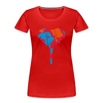 ELEPHANT VUE AVANT - CAMO / CAMO - T-shirt bio Premium Femme - rouge - Devant - Mia (176cm)