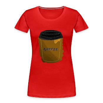 coffee becher mit outlines - Frauen Premium Bio T-Shirt - Rot - Vorne - Mia (176cm)