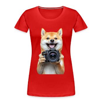 Shiba Inu - Frauen Premium Bio T-Shirt - Rot - Vorne - Mia (176cm)