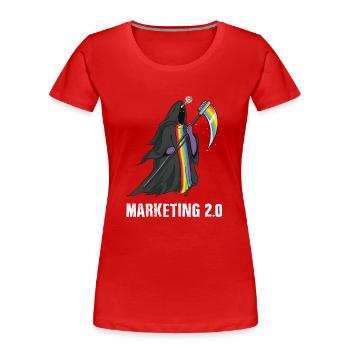 Einhorn Tod Sensenmann lustig Geschenk Weihnachten - Frauen Premium Bio T-Shirt - Rot - Vorne - Mia (176cm)