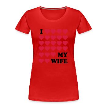 Ehefrau - Frauen Premium Bio T-Shirt - Rot - Vorne - Mia (176cm)