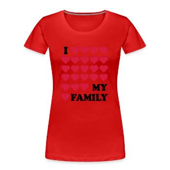 Familie - Frauen Premium Bio T-Shirt - Rot - Vorne - Mia (176cm)