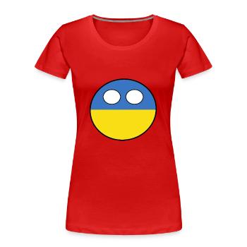 Countryball Country Homeland Ukraine - Women's Premium Organic T-Shirt - red - Front - Mia (176cm)