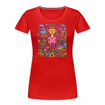 STREET ART IMAGINATION - T-shirt bio Premium Femme - rouge - Devant - Mia (176cm)