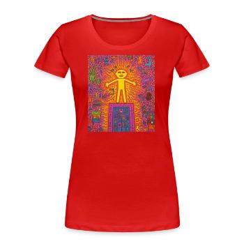 STREET ART FANTASIE - Frauen Premium Bio T-Shirt - Rot - Vorne - Mia (176cm)