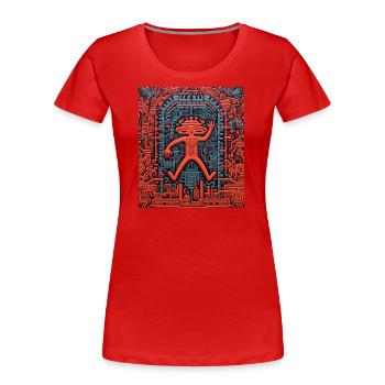 STREET ART FANTASIE - Frauen Premium Bio T-Shirt - Rot - Vorne - Mia (176cm)