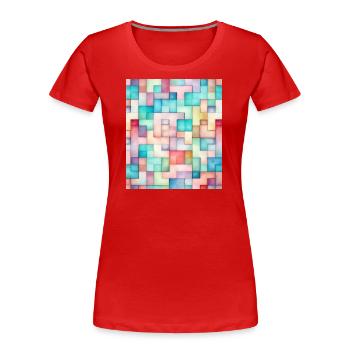 MOSAïQUE STREET ART - T-shirt bio Premium Femme - rouge - Devant - Mia (176cm)
