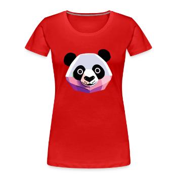 Panda Low Poly - Women's Premium Organic T-Shirt - red - Front - Mia (176cm)