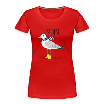 Möwe und das meer - Frauen Premium Bio T-Shirt - Rot - Vorne - Mia (176cm)