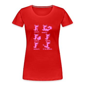 Axolotl Reptile Salamander Aquarium Kawaii Lurch - Frauen Premium Bio T-Shirt - Rot - Vorne - Mia (176cm)