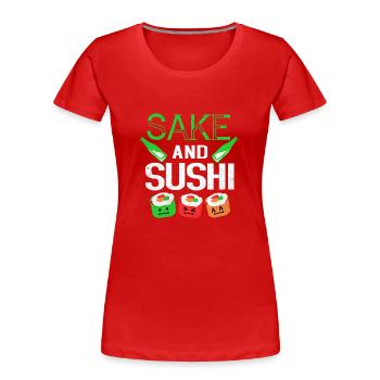 Sushi - Frauen Premium Bio T-Shirt - Rot - Vorne - Mia (176cm)