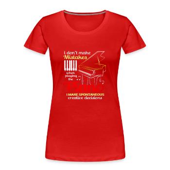 Piano - Frauen Premium Bio T-Shirt - Rot - Vorne - Mia (176cm)