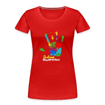 Autismus - Frauen Premium Bio T-Shirt - Rot - Vorne - Mia (176cm)