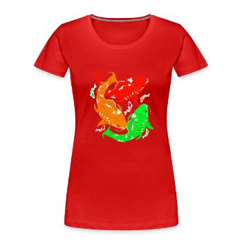Koi - Frauen Premium Bio T-Shirt - Rot - Vorne - Mia (176cm)