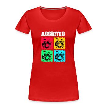 Schlagzeuger Drummer Musik Instrument Trommel Band - Frauen Premium Bio T-Shirt - Rot - Vorne - Mia (176cm)