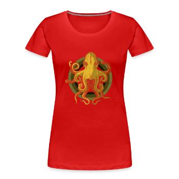 Kraken - Women's Premium Organic T-Shirt - red - Front - Mia (176cm)
