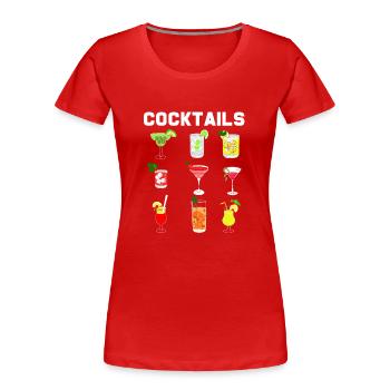 Cocktail - T-shirt bio Premium Femme - rouge - Devant - Mia (176cm)
