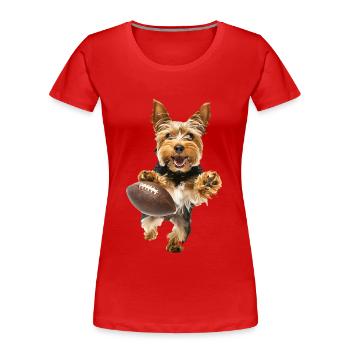 Yorkshire Terrier - T-shirt bio Premium Femme - rouge - Devant - Mia (176cm)