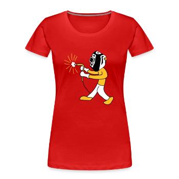 Welder - T-shirt bio Premium Femme - rouge - Devant - Mia (176cm)