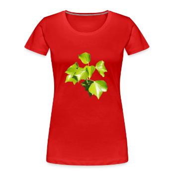 Efeu – Immergrüne Verbundenheit - Frauen Premium Bio T-Shirt - Rot - Vorne - Mia (176cm)